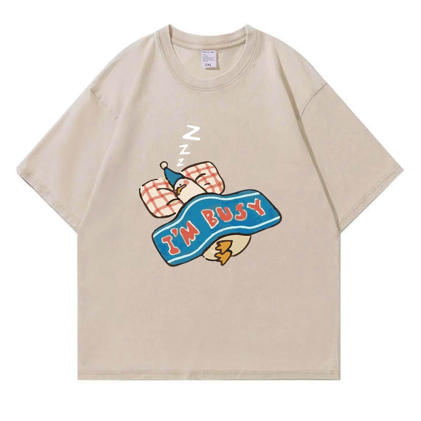 I'm Busy Sleeping Duck Washed T-Shirt PT160