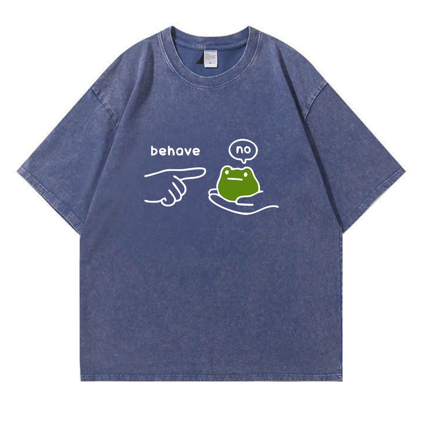 Behave No Frog Meme Washed T-Shirt PT166