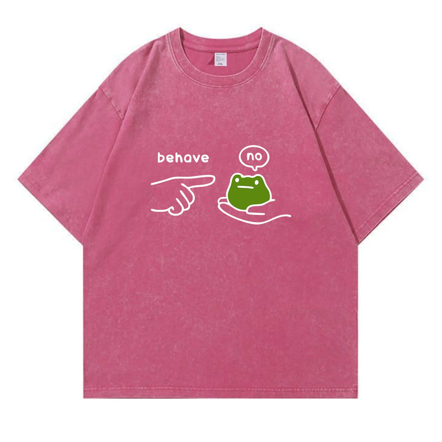 Behave No Frog Meme Washed T-Shirt PT166
