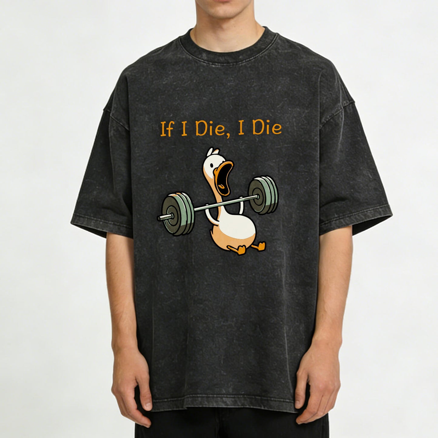 If I Die, I Die Funny Duck Washed T-Shirt PT167
