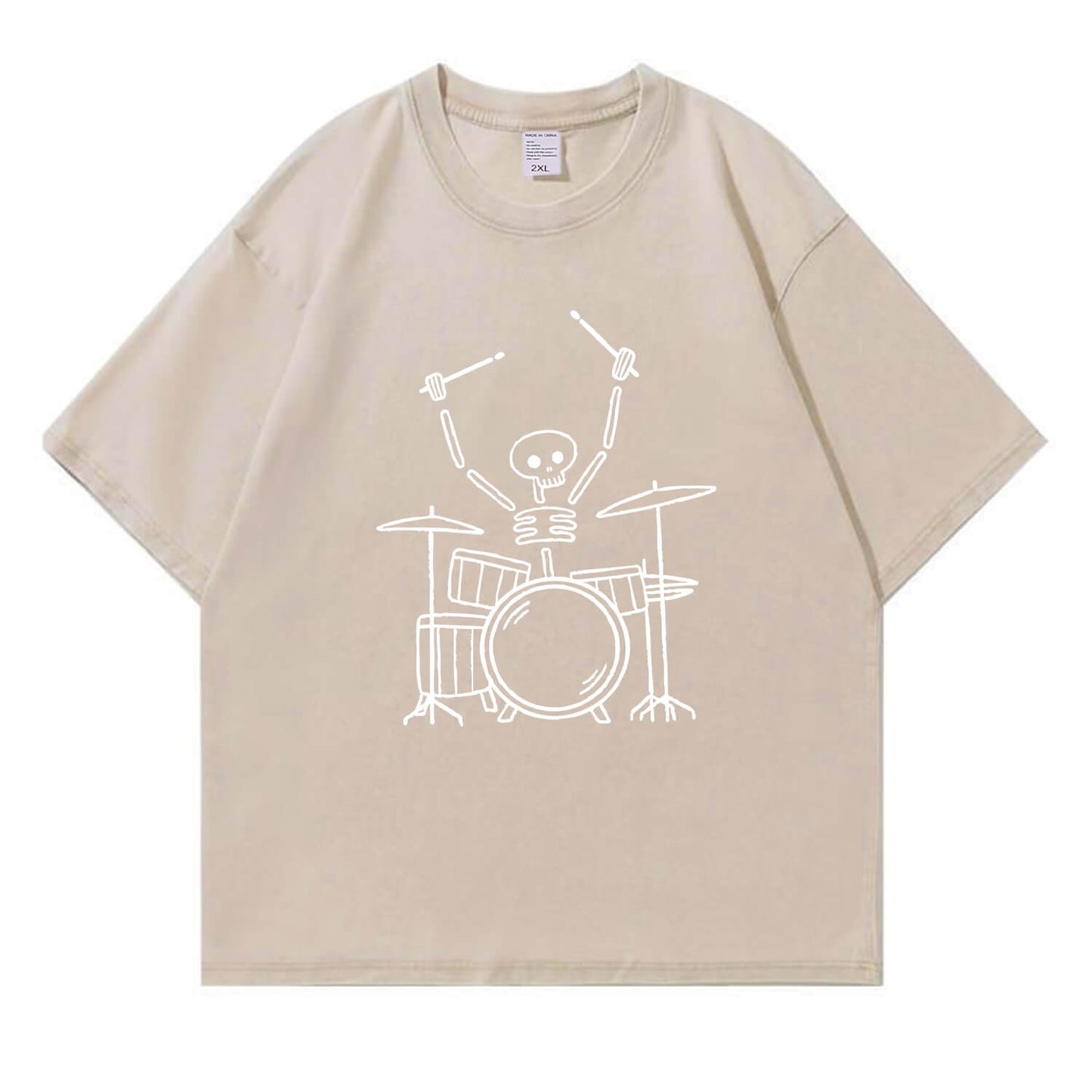 Skeleton Drummer Washed T-Shirt PT168