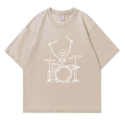 Skeleton Drummer Washed T-Shirt PT168