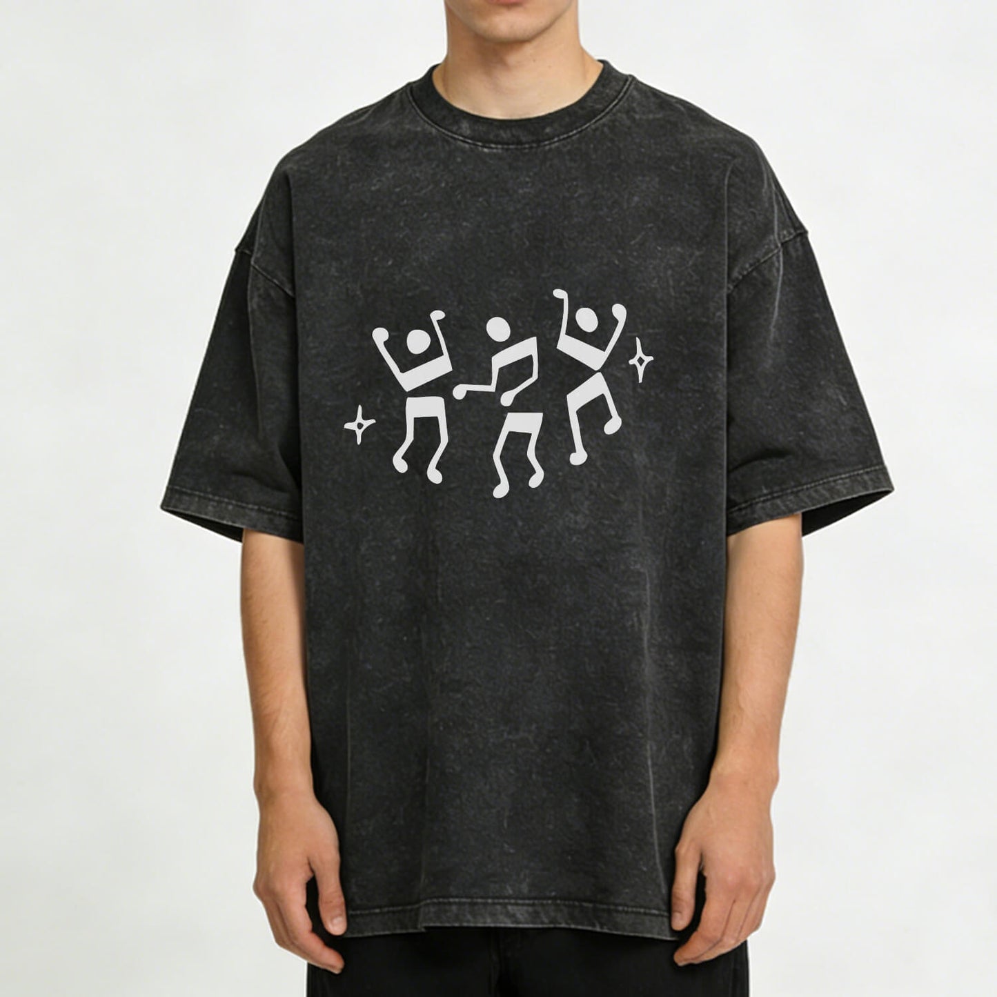 Dancing Music Notes Washed T-Shirt PT170