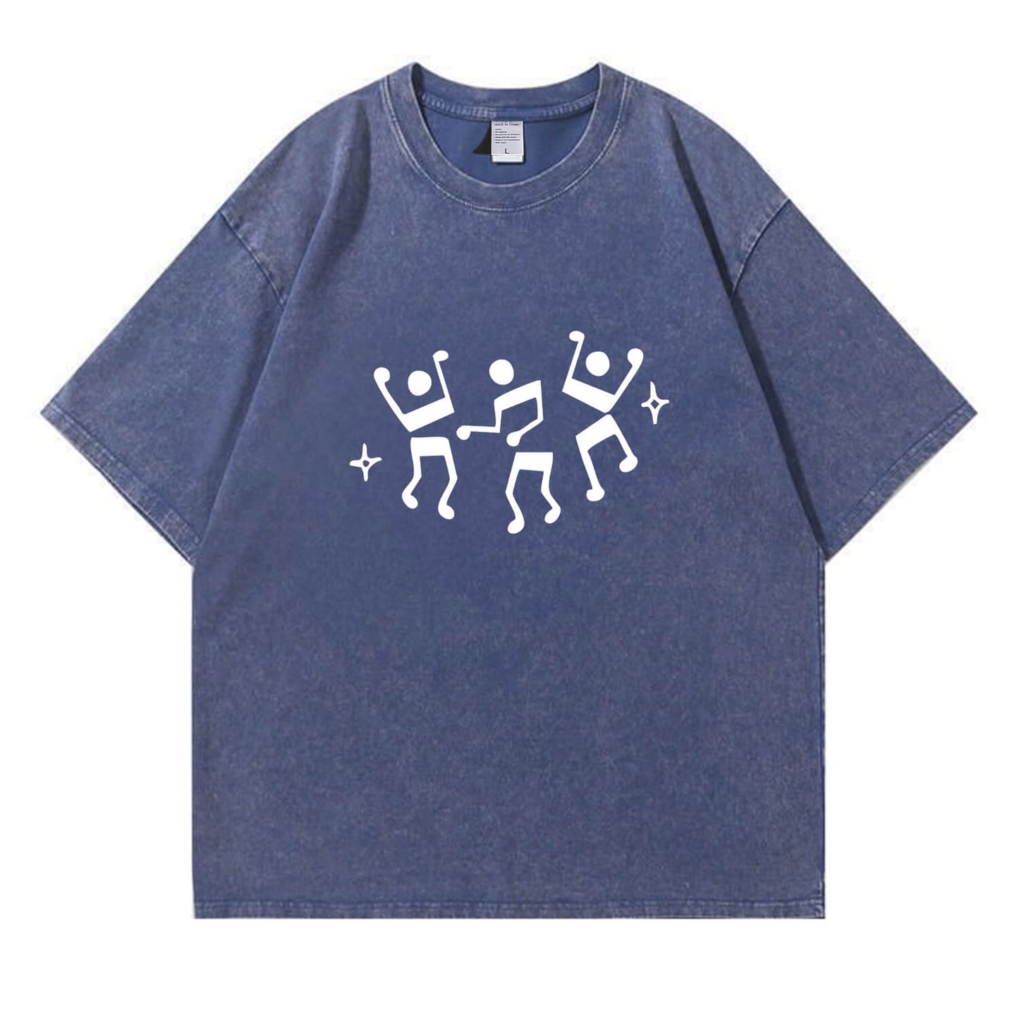 Dancing Music Notes Washed T-Shirt PT170