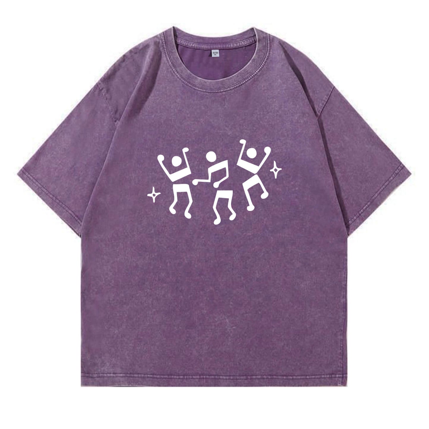 Dancing Music Notes Washed T-Shirt PT170