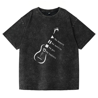 Music Player Guitar Washed T-Shirt PT171