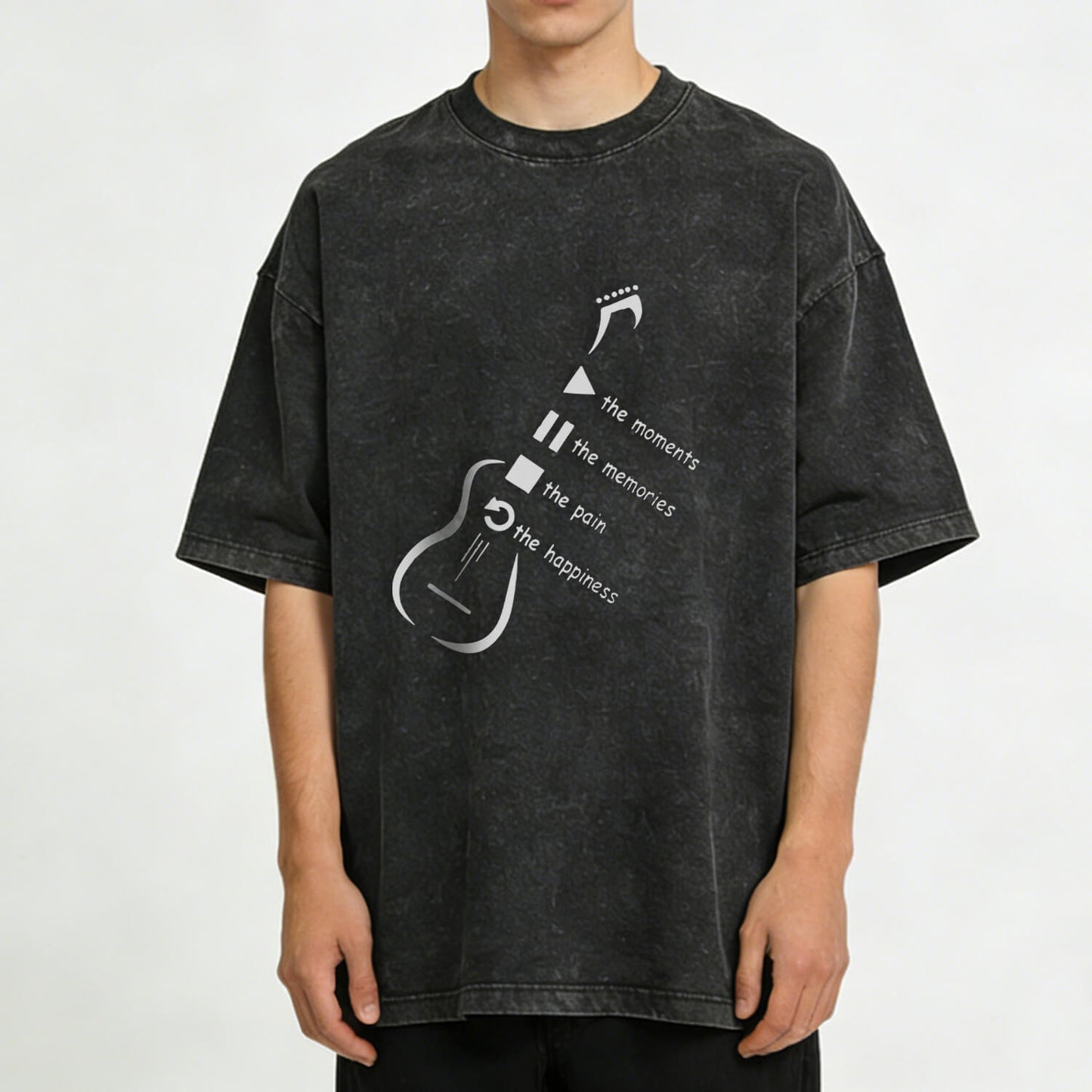 Music Player Guitar Washed T-Shirt PT171
