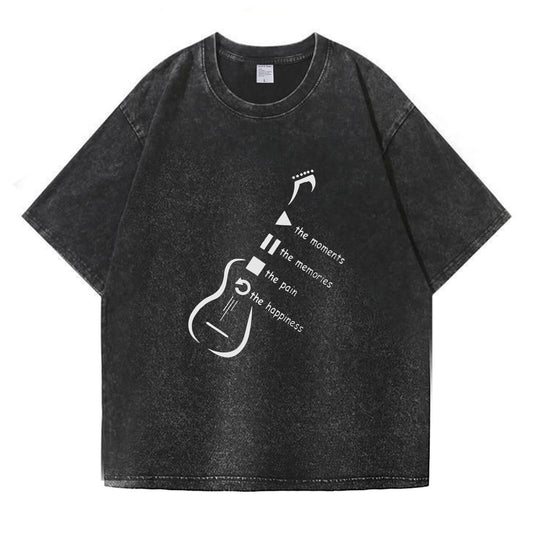 Music Player Guitar Washed T-Shirt PT171