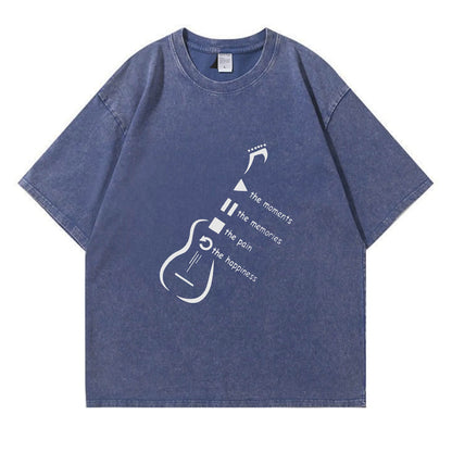 Music Player Guitar Washed T-Shirt PT171