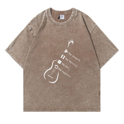 Music Player Guitar Washed T-Shirt PT171