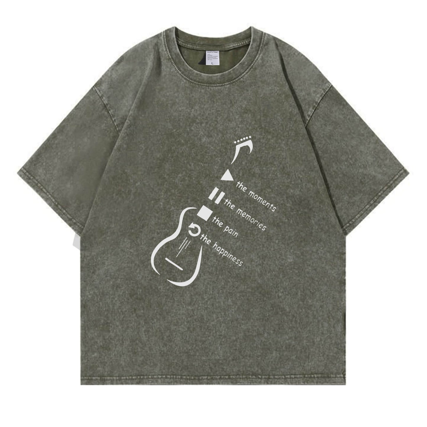 Music Player Guitar Washed T-Shirt PT171