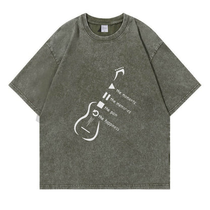 Music Player Guitar Washed T-Shirt PT171