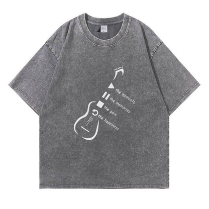 Music Player Guitar Washed T-Shirt PT171