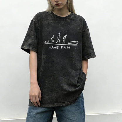 Evolution Meme Coffin Graphic Washed T-Shirt PT174