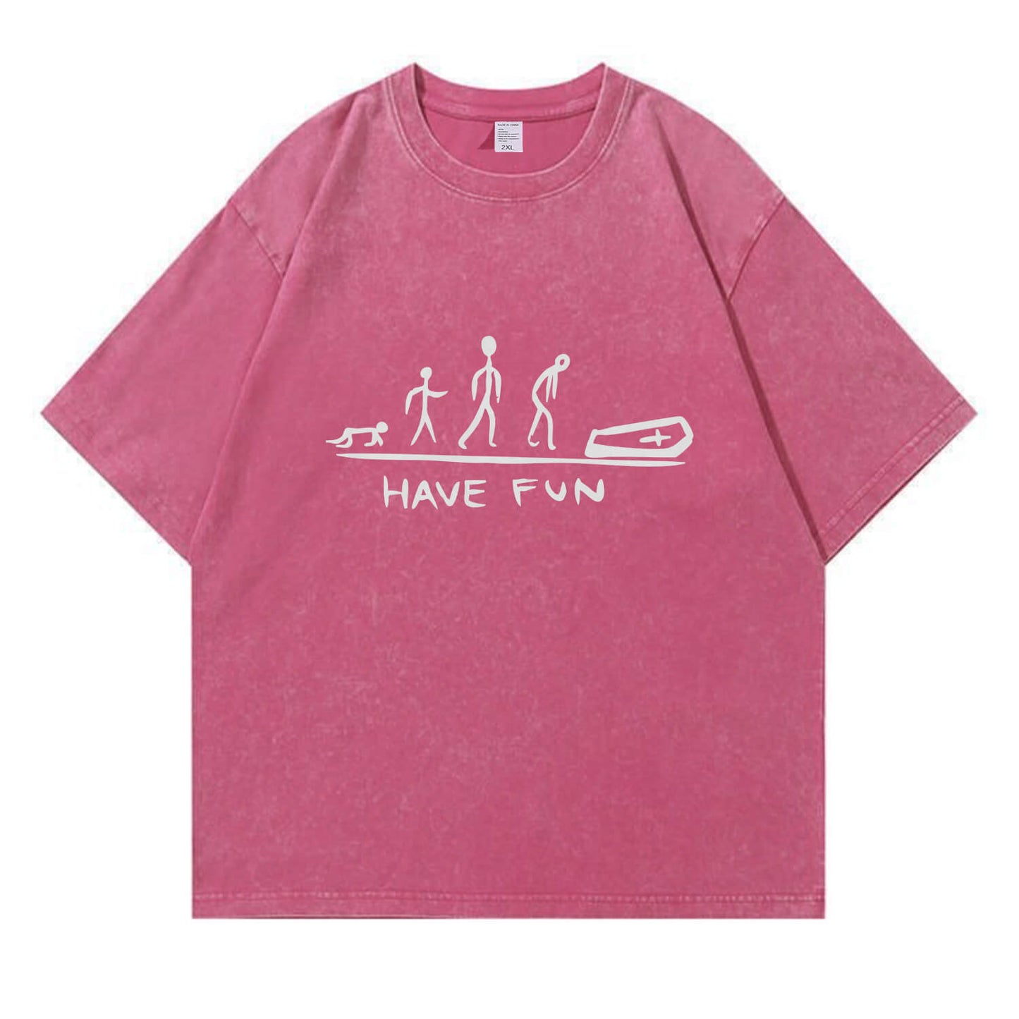 Evolution Meme Coffin Graphic Washed T-Shirt PT174