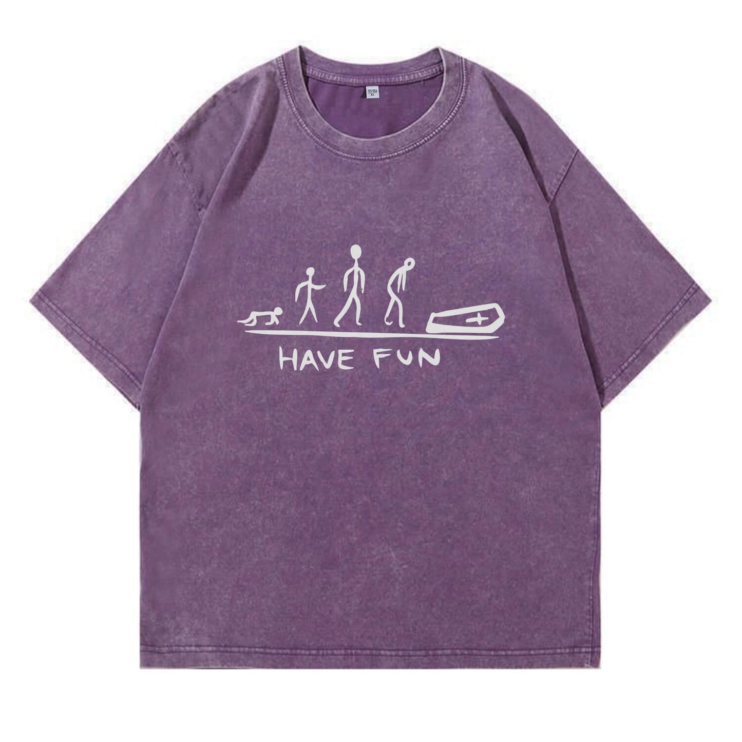 Evolution Meme Coffin Graphic Washed T-Shirt PT174