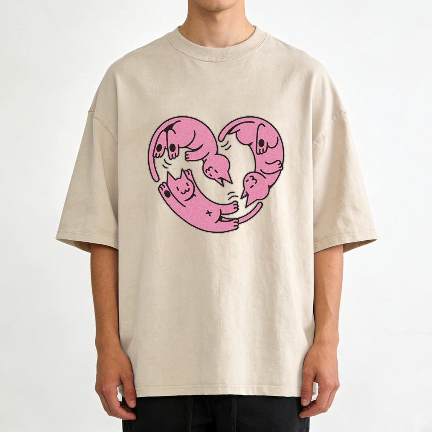 Loving Kitten Washed T-Shirt PT277