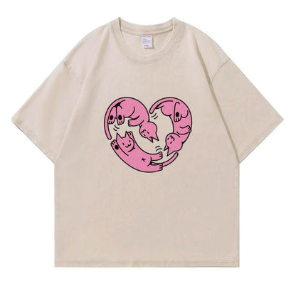 Loving Kitten Washed T-Shirt PT277