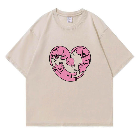 Loving Kitten Washed T-Shirt PT277