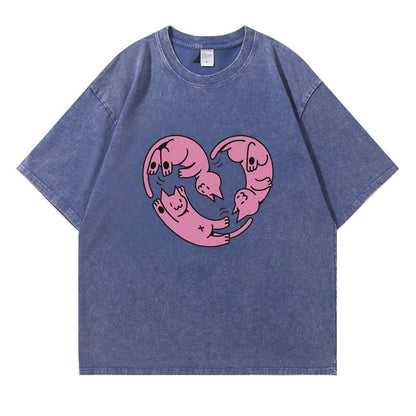 Loving Kitten Washed T-Shirt PT277