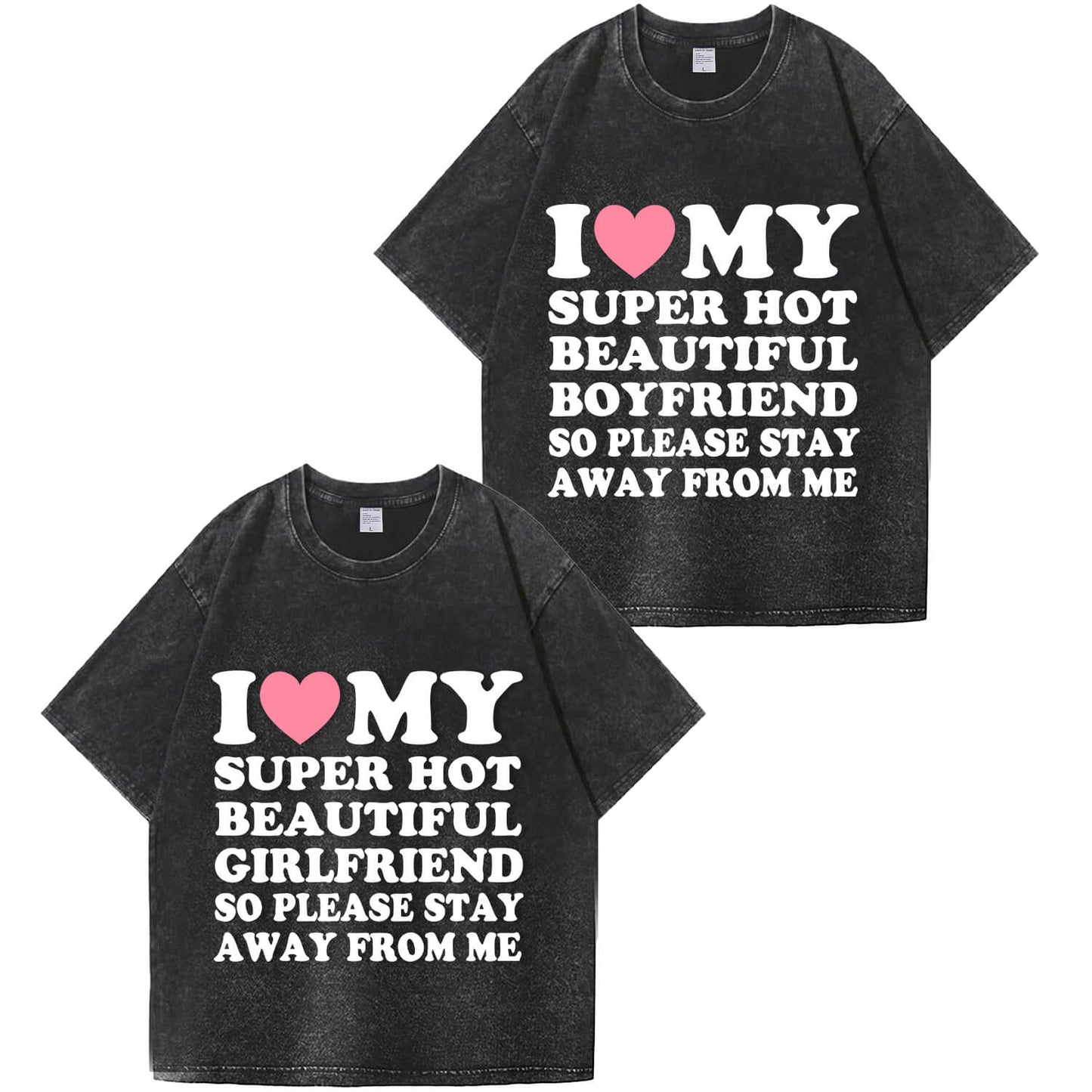 My Super Hot BF GF Y2K Valentine's Day Washed T-Shirt PT364