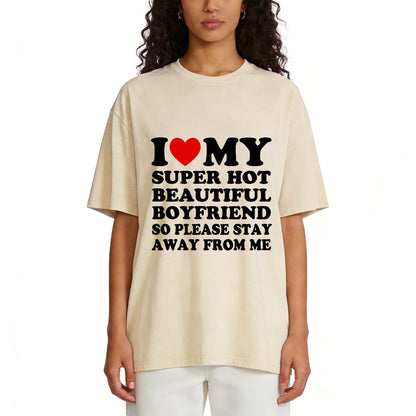 My Super Hot BF GF Y2K Valentine's Day Washed T-Shirt PT364
