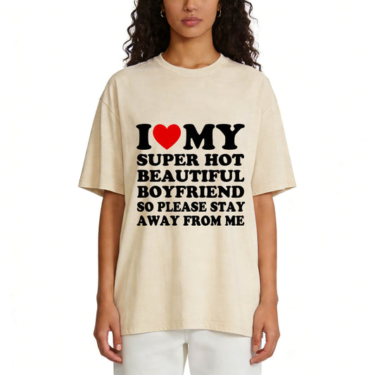 My Super Hot BF GF Y2K Valentine's Day Washed T-Shirt PT364