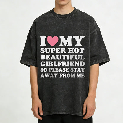 My Super Hot BF GF Y2K Valentine's Day Washed T-Shirt PT364