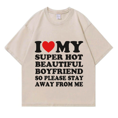 My Super Hot BF GF Y2K Valentine's Day Washed T-Shirt PT364