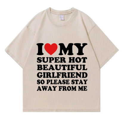 My Super Hot BF GF Y2K Valentine's Day Washed T-Shirt PT364