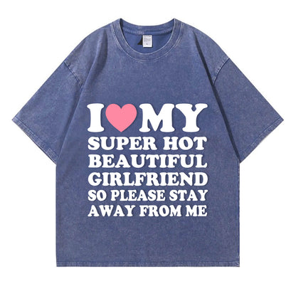My Super Hot BF GF Y2K Valentine's Day Washed T-Shirt PT364