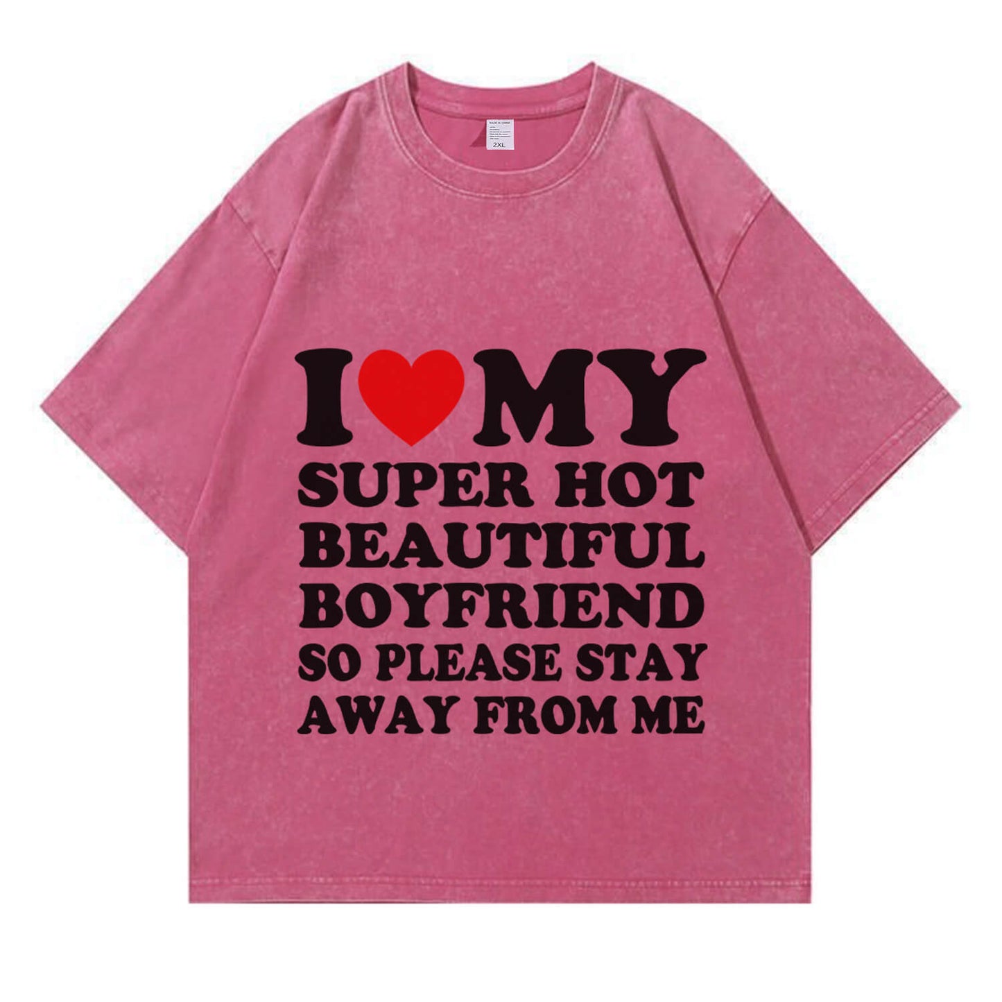 My Super Hot BF GF Y2K Valentine's Day Washed T-Shirt PT364