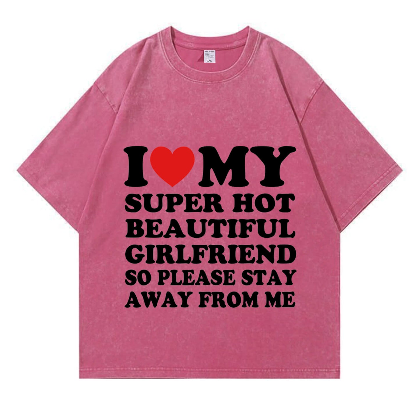 My Super Hot BF GF Y2K Valentine's Day Washed T-Shirt PT364