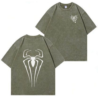 Spider Graphic Washed T-Shirt PT366