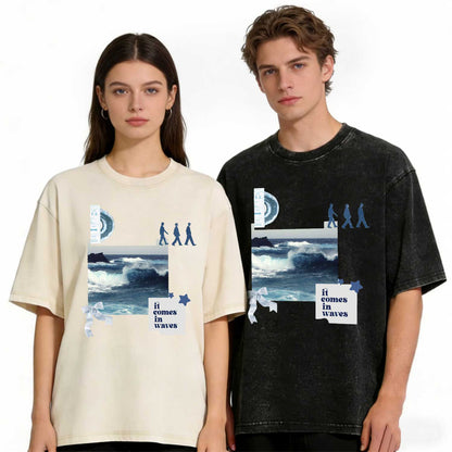 Wave to Earth It Comes In Waves  Washed T-Shirt PT390
