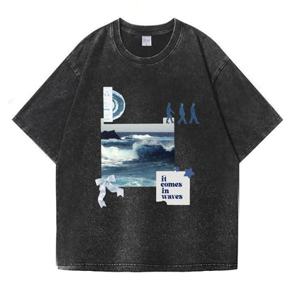 Wave to Earth It Comes In Waves  Washed T-Shirt PT390