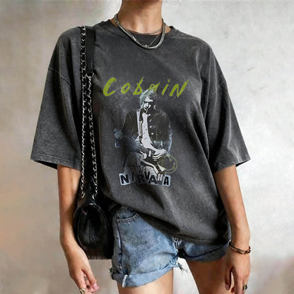 Kurt Cobain Nirvana Vintage Washed T-Shirt PT393