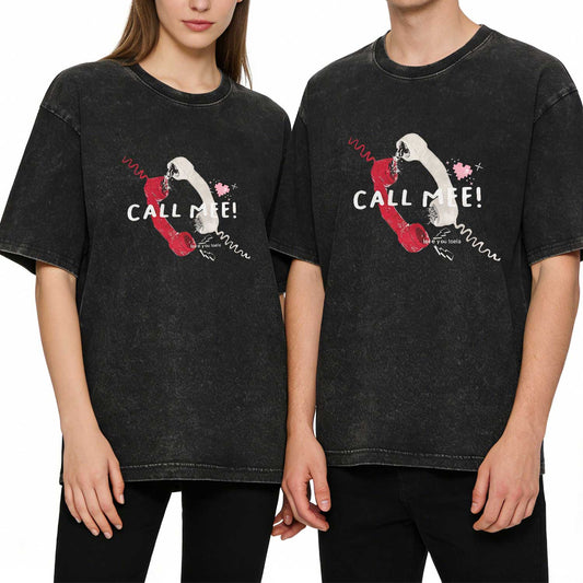 "CALL MEE!" Vintage Telephone Washed T-Shirt PT394