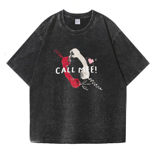 "CALL MEE!" Vintage Telephone Washed T-Shirt PT394