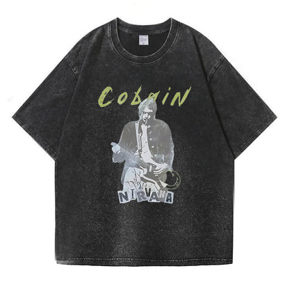 Kurt Cobain Nirvana Vintage Washed T-Shirt PT393