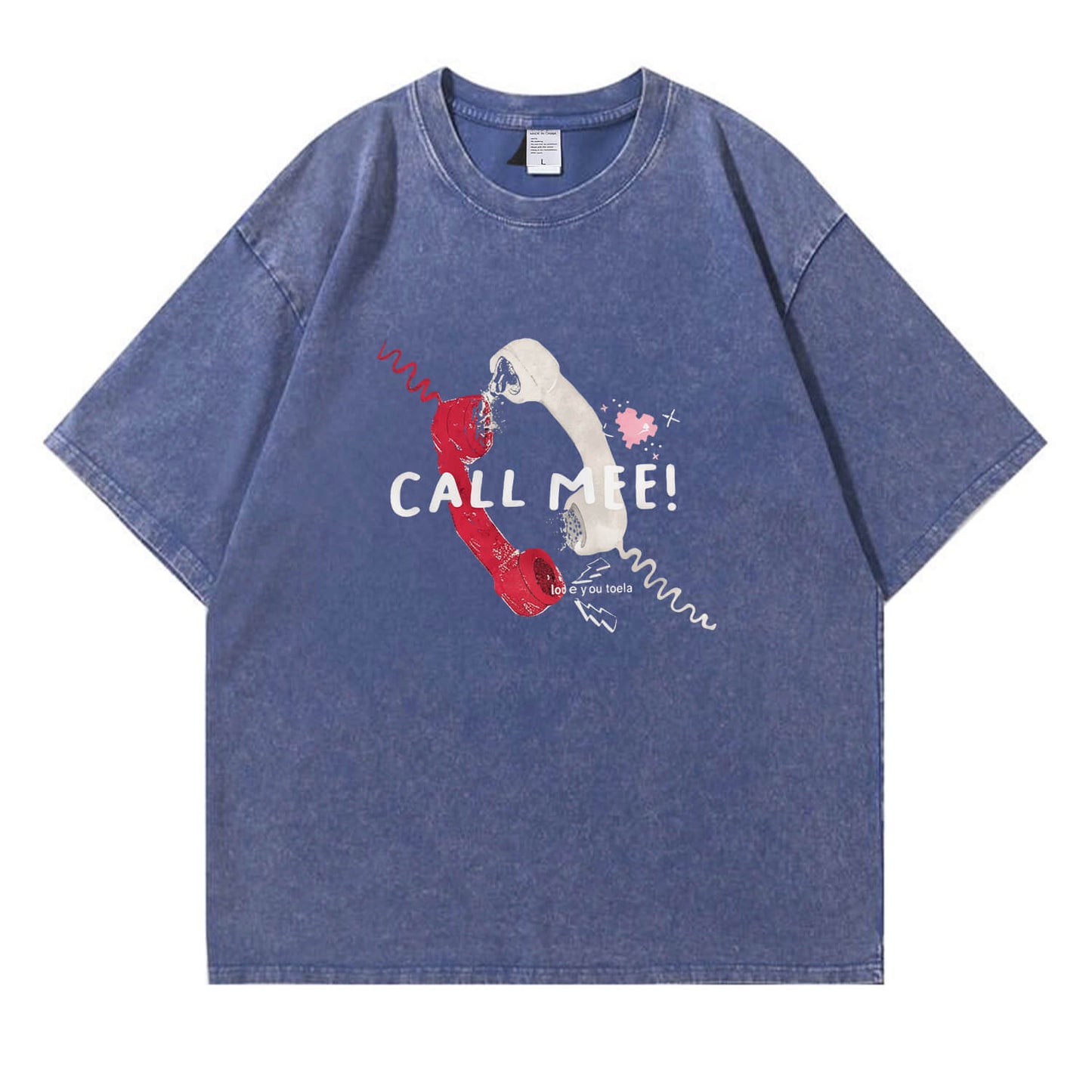 "CALL MEE!" Vintage Telephone Washed T-Shirt PT394