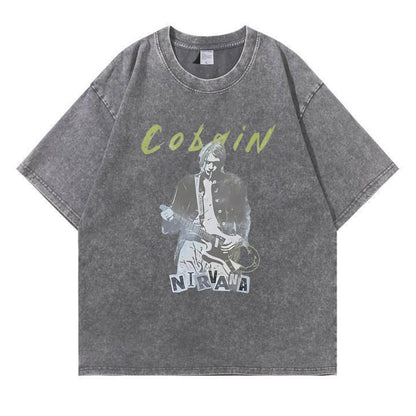 Kurt Cobain Nirvana Vintage Washed T-Shirt PT393
