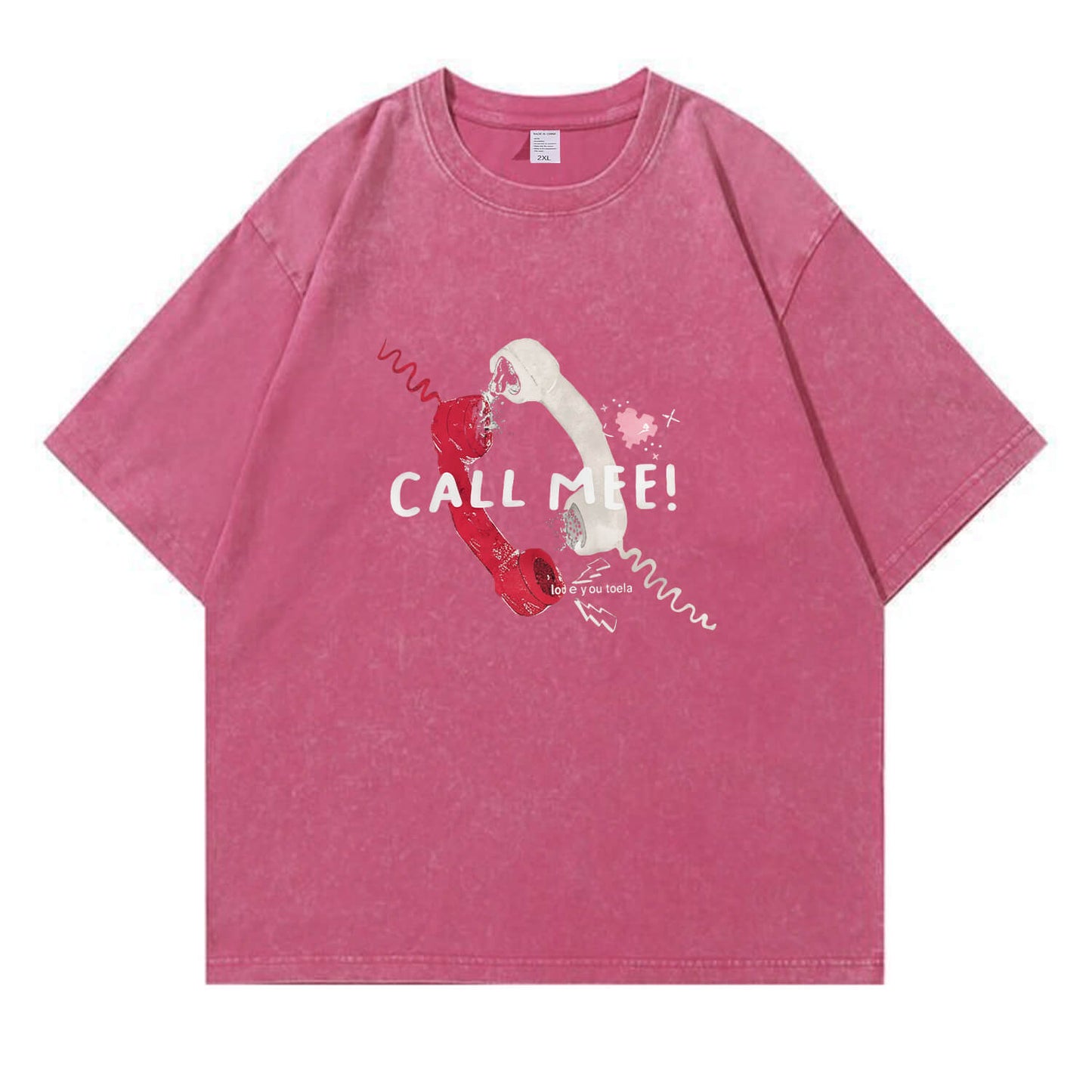 "CALL MEE!" Vintage Telephone Washed T-Shirt PT394