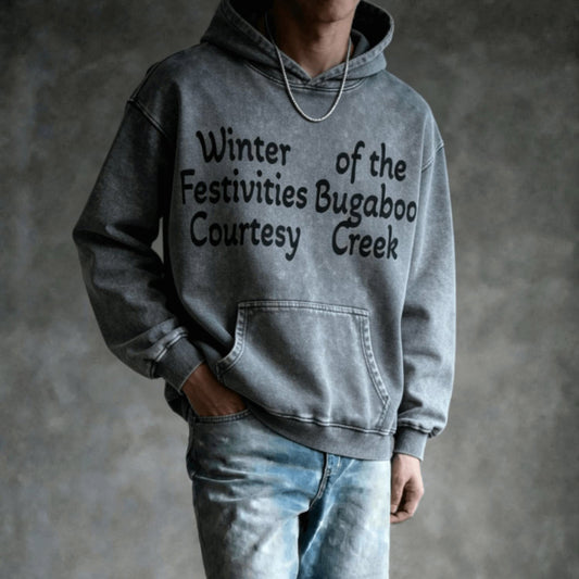 "Winter of the Festivities Bugaboo Courtesy Creek" Washed Hoodie PT395