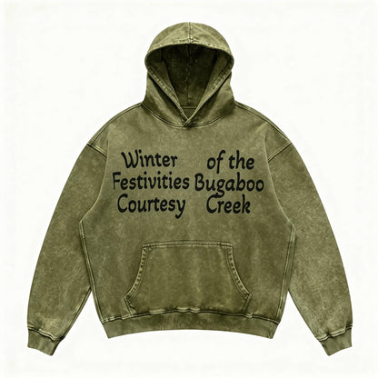 "Winter of the Festivities Bugaboo Courtesy Creek" Washed Hoodie PT395