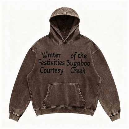 "Winter of the Festivities Bugaboo Courtesy Creek" Washed Hoodie PT395