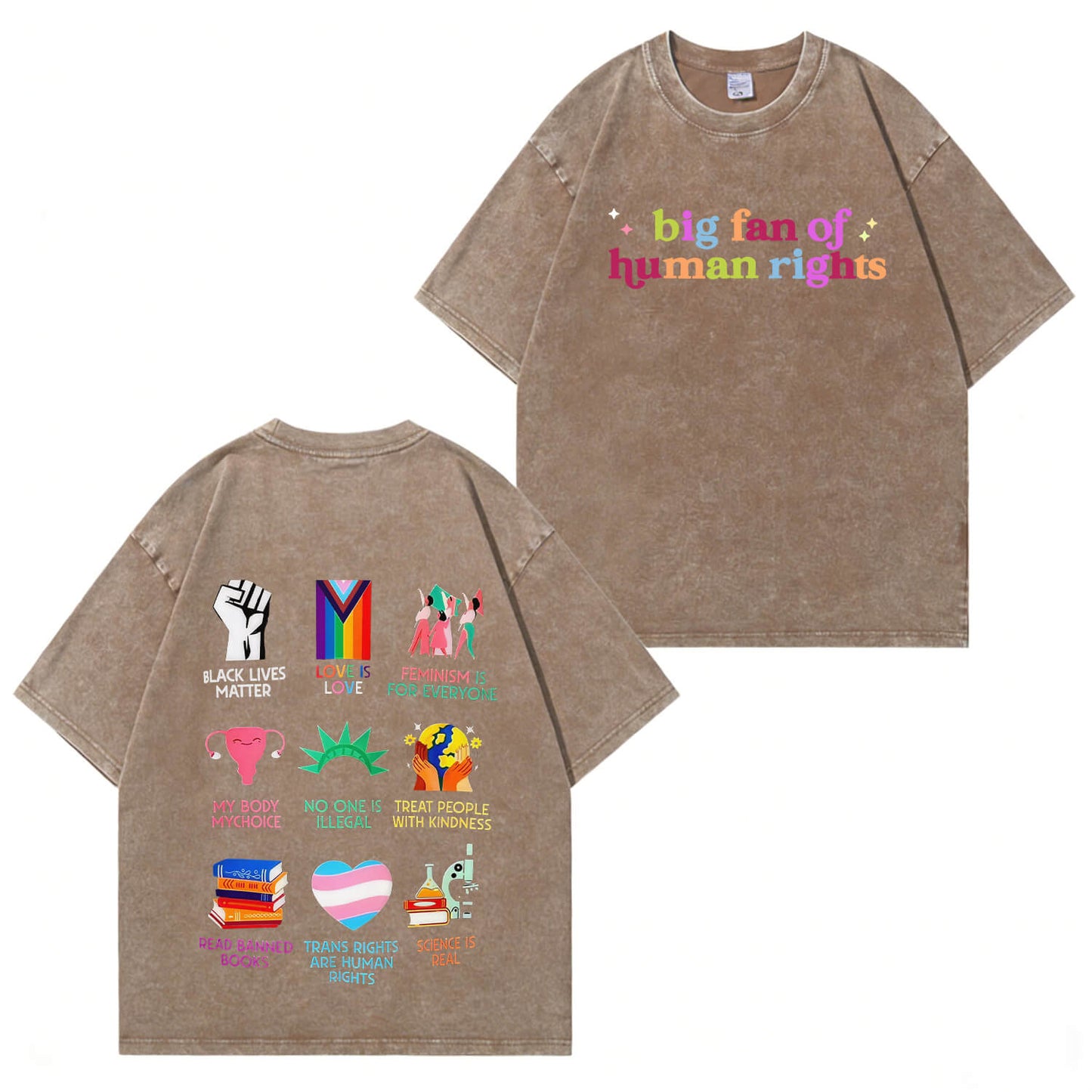 Big Fan of Human Rights Washed T-Shirt PT396