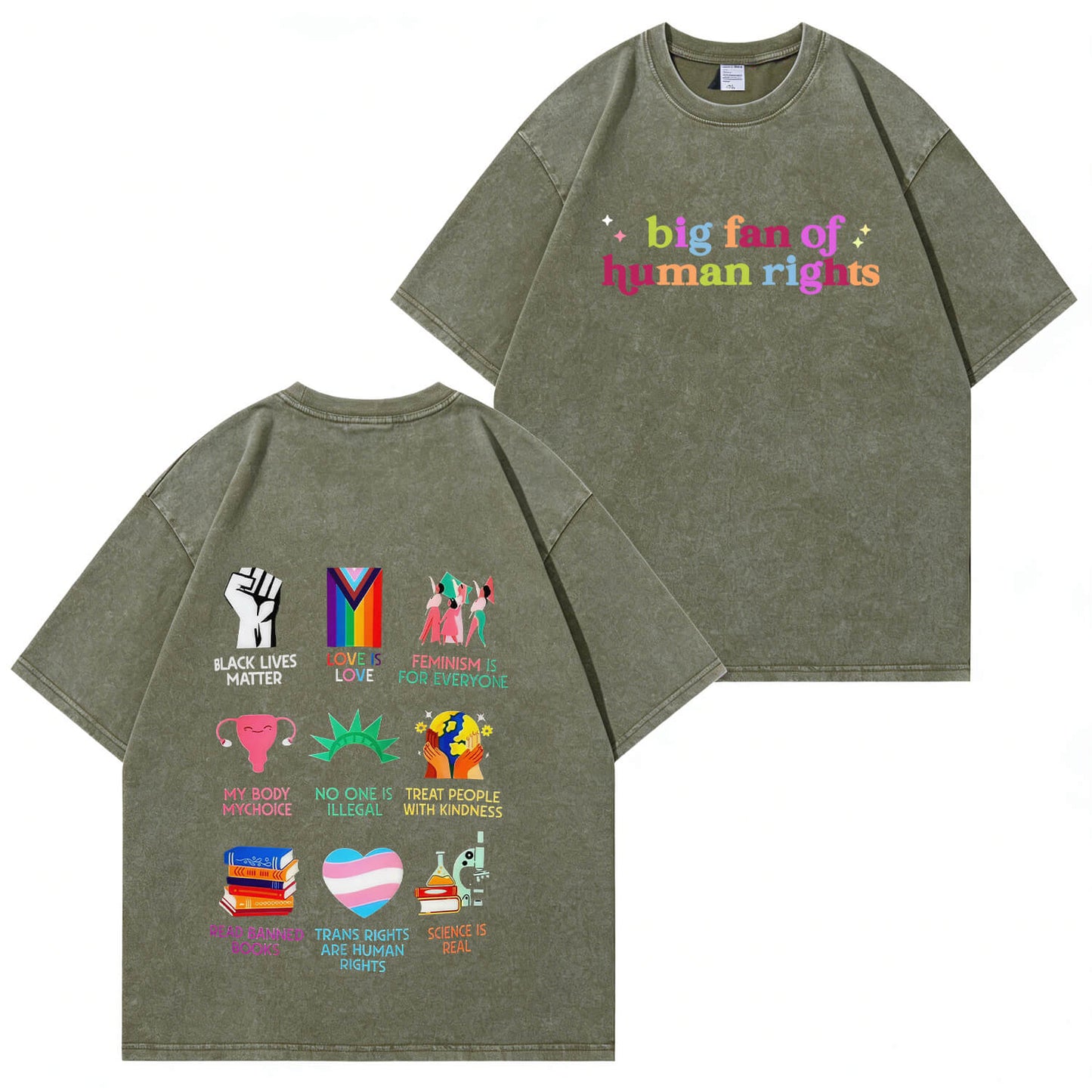 Big Fan of Human Rights Washed T-Shirt PT396