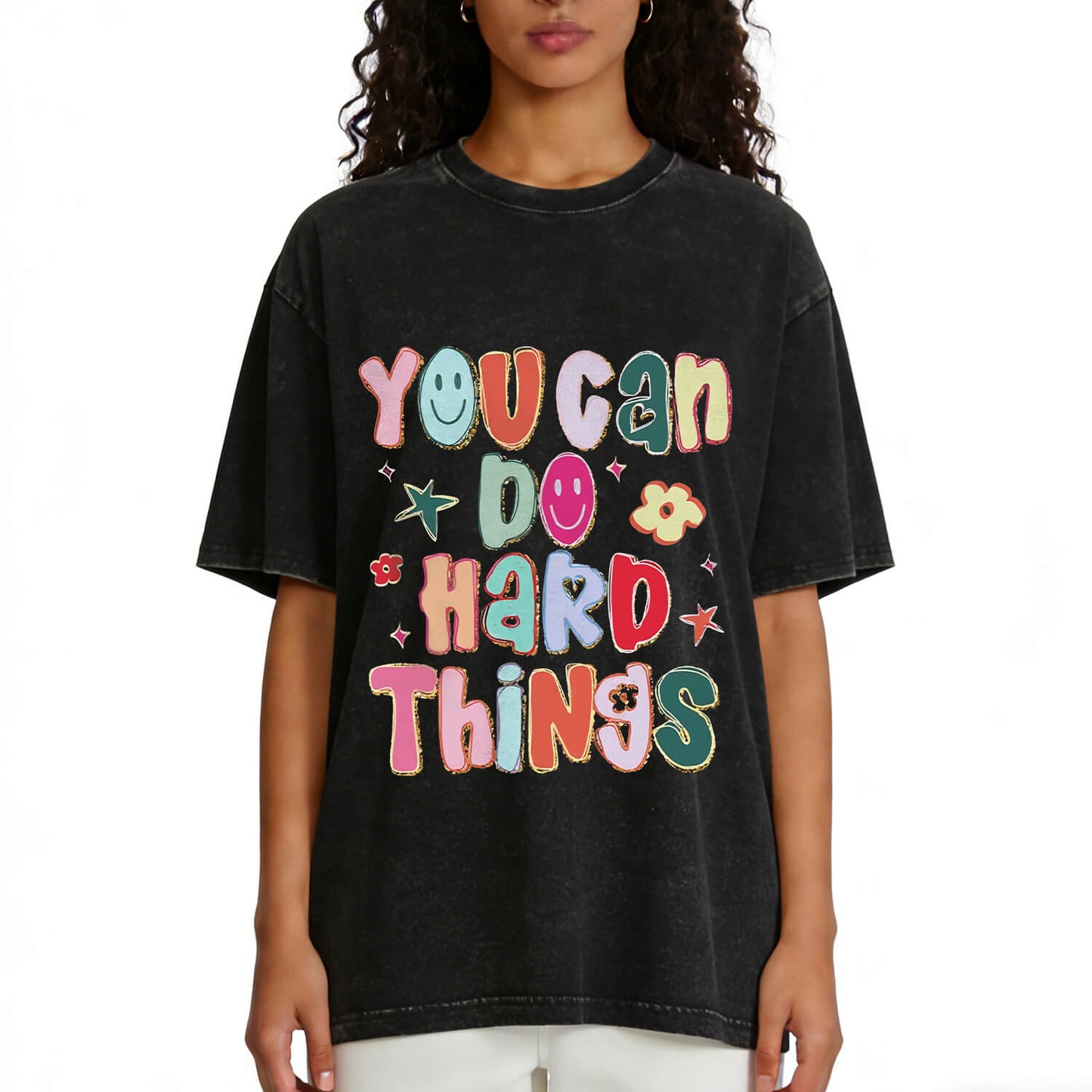 You Can Do Hard Things Washed T-Shirt PT397