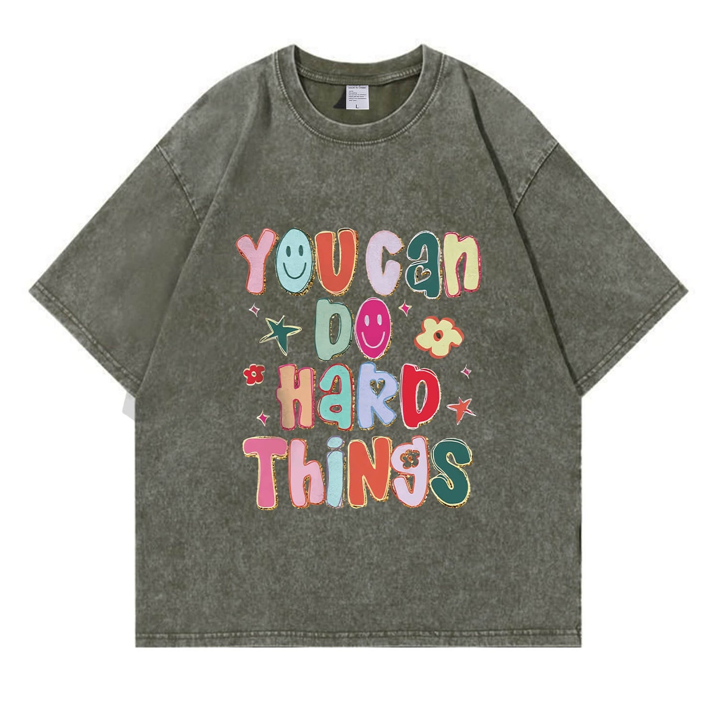 You Can Do Hard Things Washed T-Shirt PT397